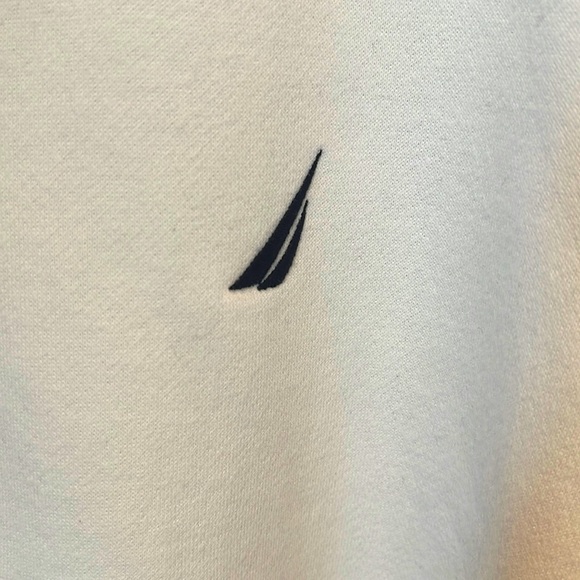 Brand new Nautica pullover white with navy accents. Size Large. Never Worn. - Picture 2 of 4